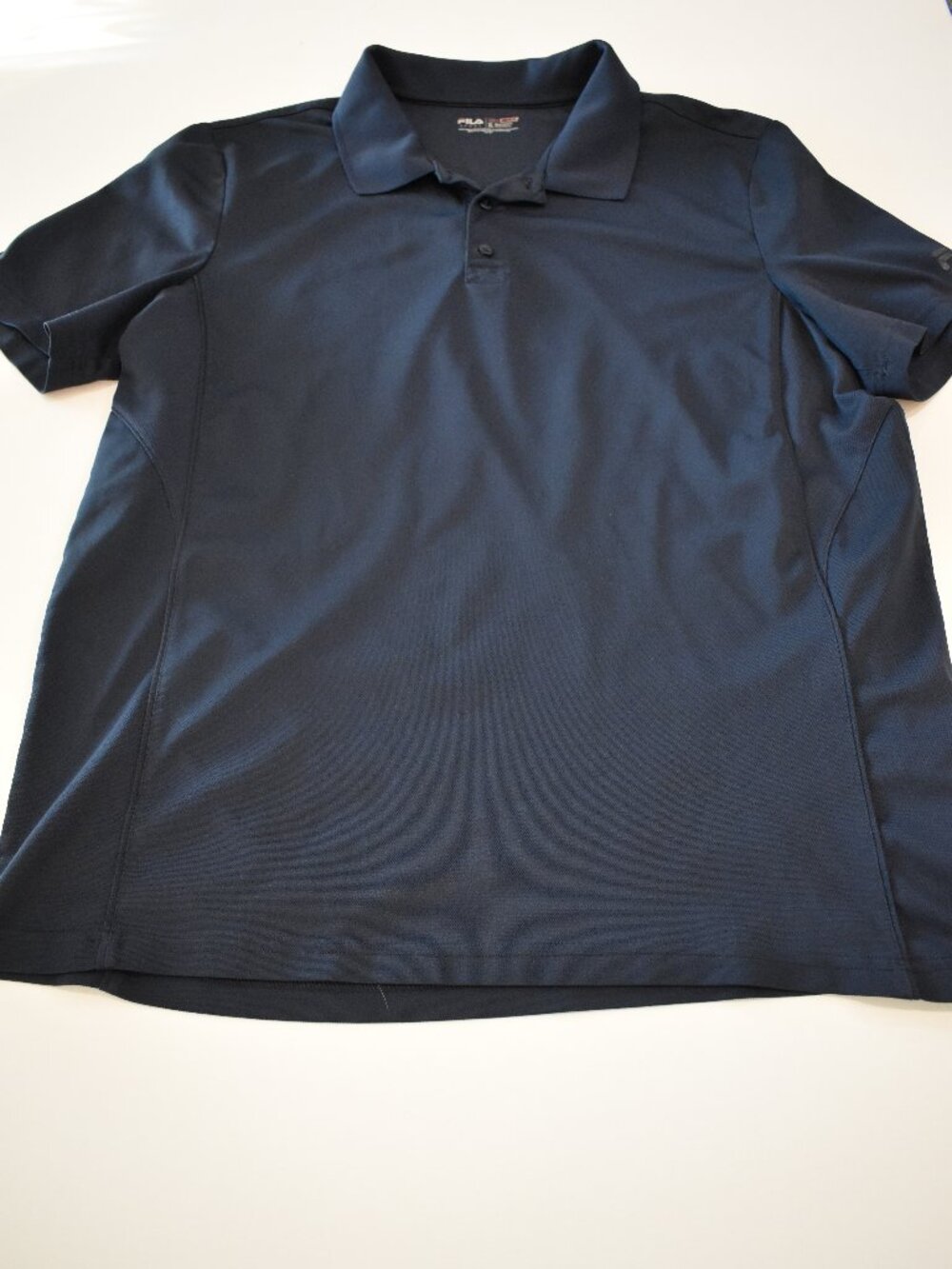 FILA Sport Golf Edition Men's XL Navy Blue Performance Polo Shirt Short Sleeve